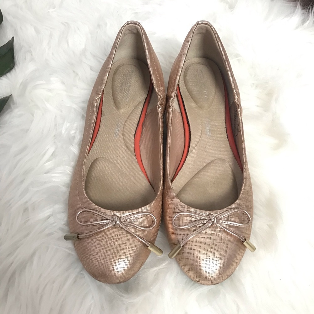 Rockport Tied Rose Gold Ballet Women's Flats Truetech